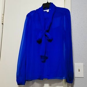 Diane Von Furstenberg Silk Blouse, Blue, 8